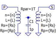 DC to DC (because of "core") transformer with two windings